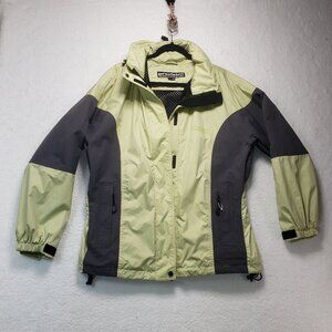 Precision Mountainwear Ski Jacket Coat Womens size XL Greenish & Black Hooded